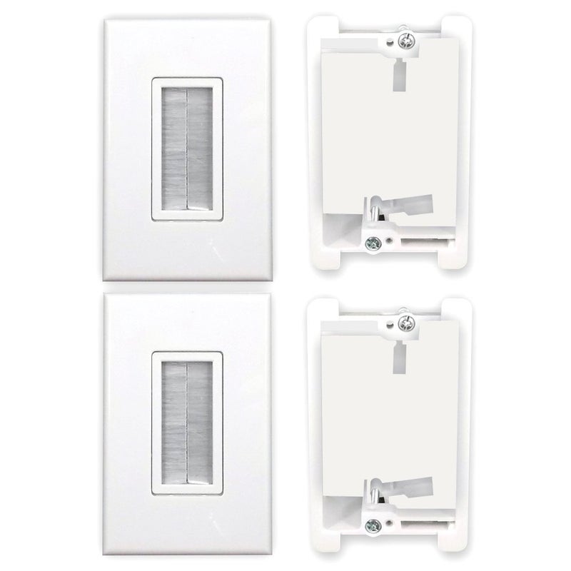 PowerBridge Solutions PB-WPB-2 Cable Management Brush Wall Plate, Decora Style, Cable Pass Through, 2-Pack - Image 3